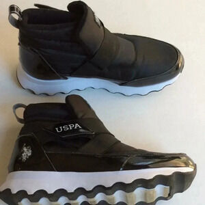 Fashionable US Polo Assn. Black & White Rain Boots